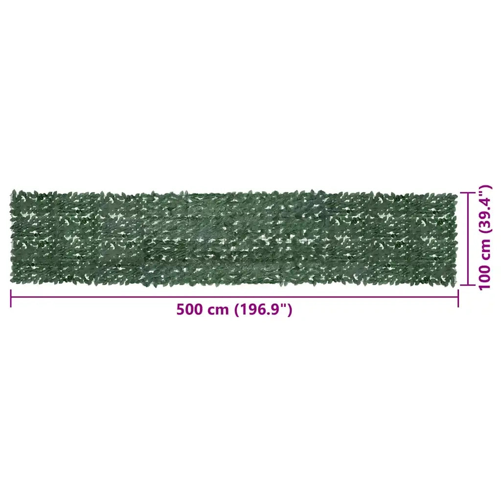 Schermo da balcone | Paravento da Balcone con Foglie Verde Scuro 500x100 cm