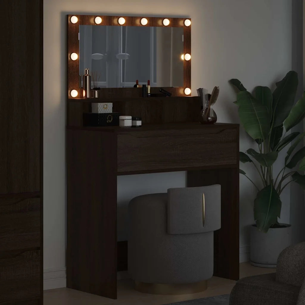 Toeletta | Tavoli da Trucco per Camera da Letto Rovere Marrone