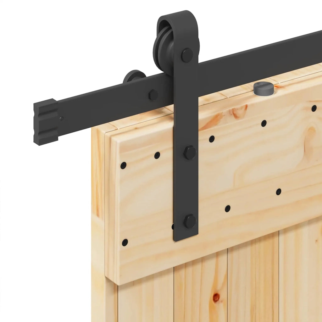 Porta scorrevole NARVIK Naturale e Nero 70 x 210 cm (152,5 cm)