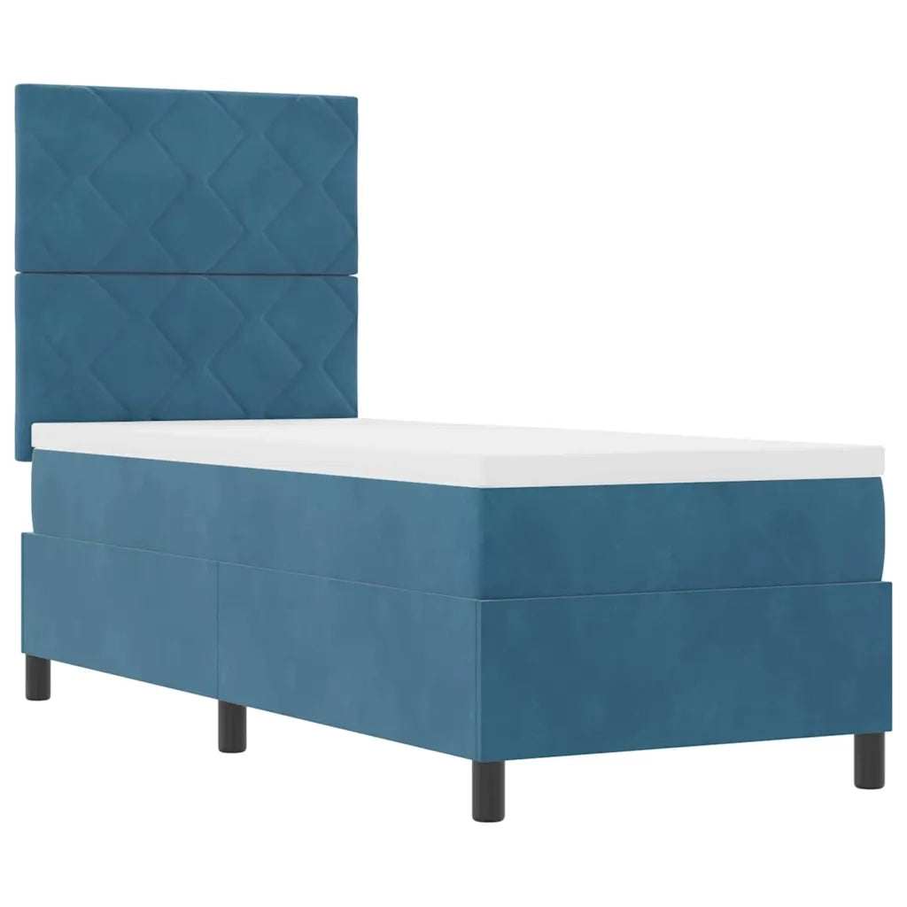 Letto a Sorgente LED con testiera Blu Scuro 80 x 200 cm Velluto 3343344