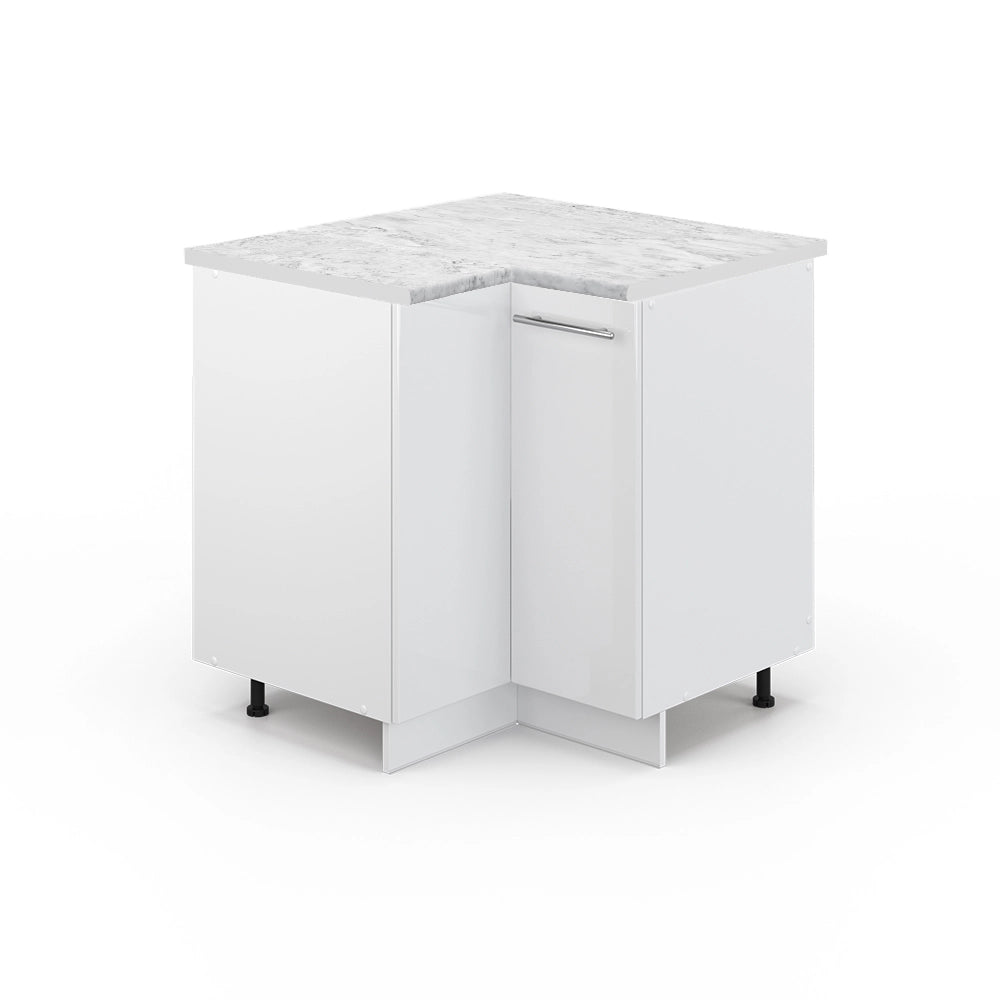 Mobile ad angolo cucina Fame-Line Bianco lucido/Bianco 80.5 cm, PL Marmo Vicco