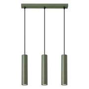 Lampada da soffitto LAGOS in acciaio verde oliva a 3 luci GU10 LED IP20 Loft moderno