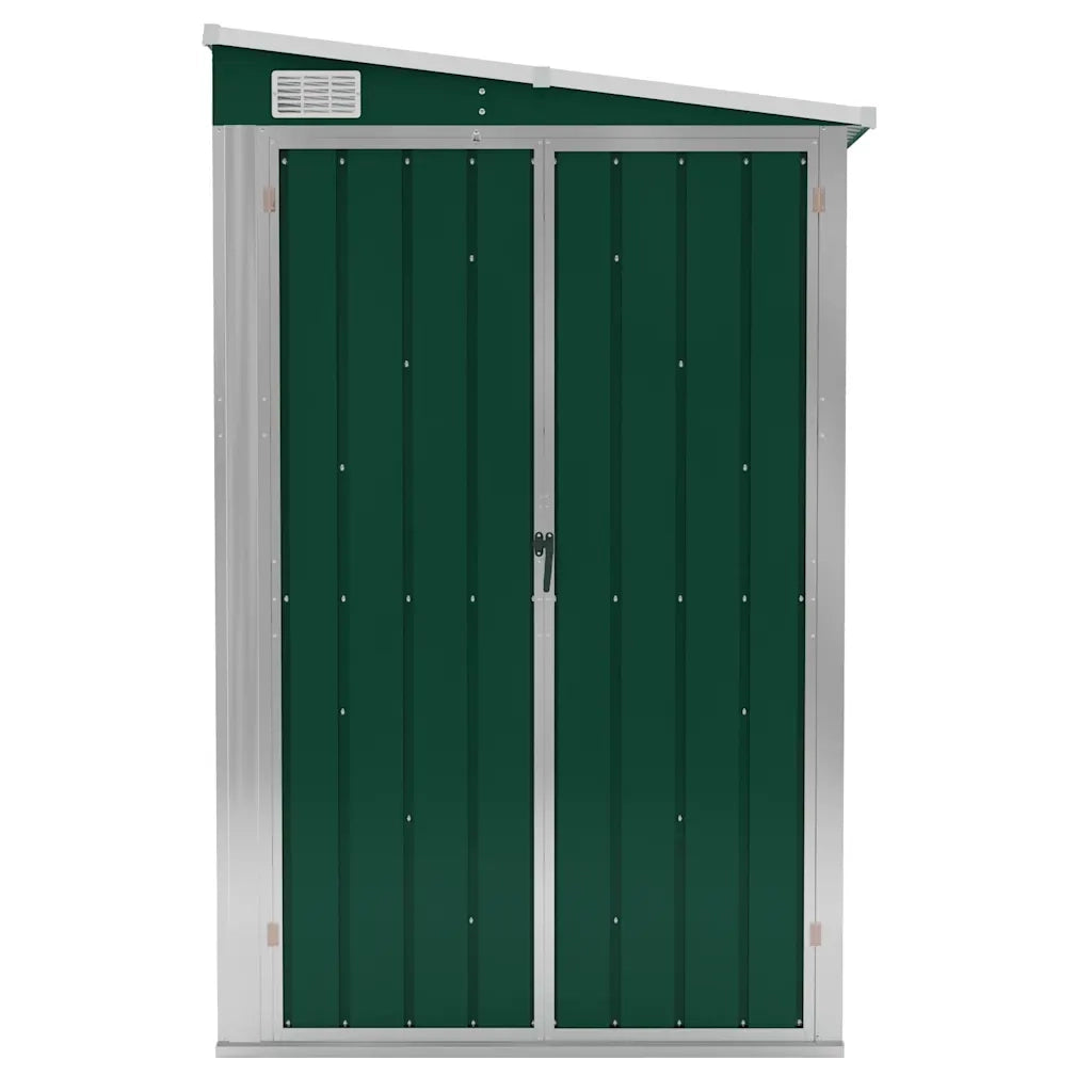 Capanno Giardino a Parete Verde 118x194x178 cm Acciaio Zincato 316221
