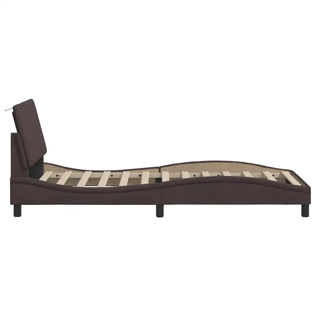 Giroletto senza Materasso Hanko Marrone Scuro 90x200 cm Tessuto