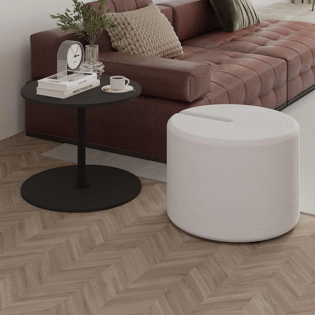 Tavolino "Vexana" con poggiapiedi in legno - 43 x 43 x 47 cm - Grigio antracite