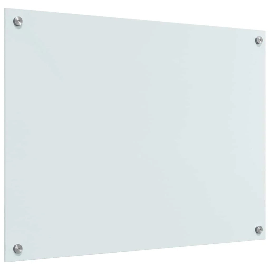 Set di 2 paraschizzi da cucina moderni e resistenti al calore 80 x 60 cm in vetro temperato bianco 02_0056287