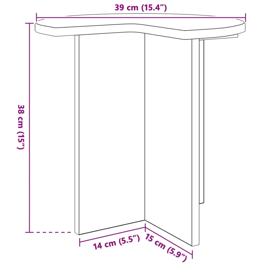 Tavolo laterale 2 pz Rovere Nero Ø 39 x 38 cm 8001082