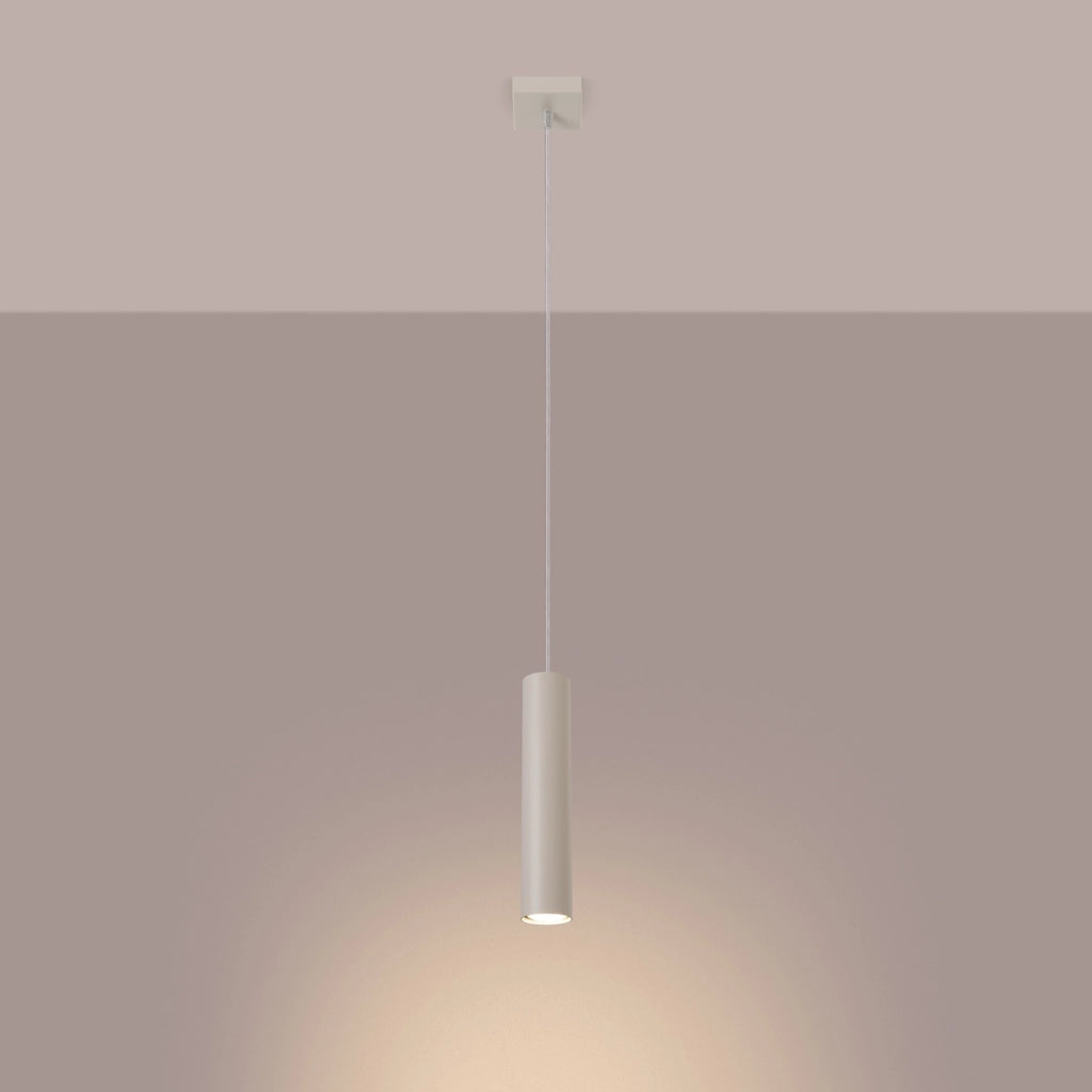 Lampada sospensione moderna beige tubo 30cm GU10 10W