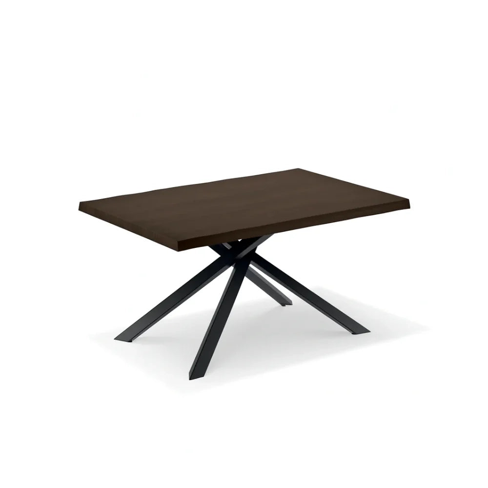 Tavolo da pranzo fisso in legno impiallacciato rovere termocotto Blake 160x90 cm fino a 8 posti Made in Italy | Duzzle