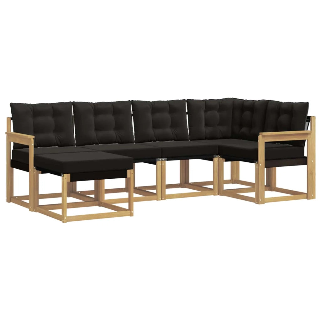 Set di divani da esterno 6 pz Bianco e Nero 3389638