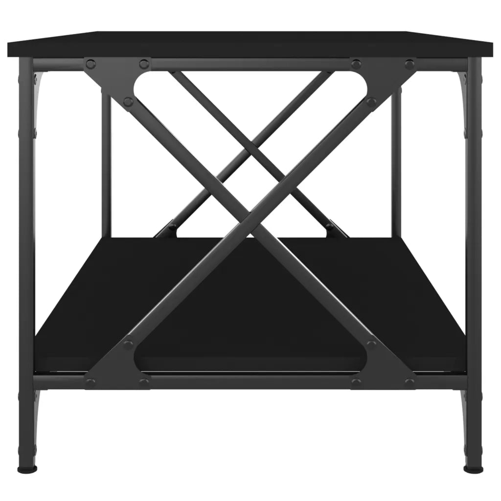 Tavolino da Salotto Nero 80x50x45 cm Legno Multistrato e Ferro 823317