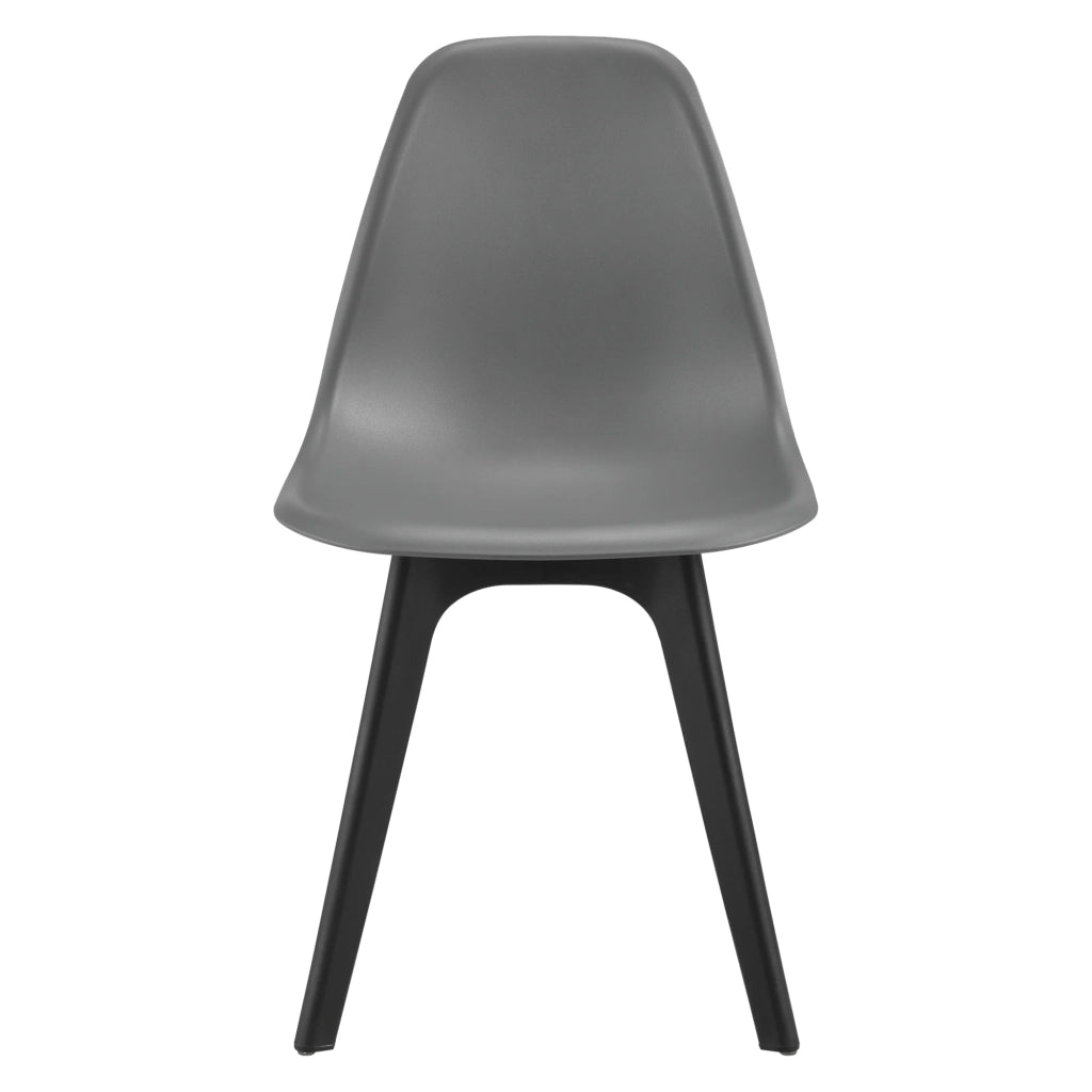 Set tavolo da pranzo e 4 sedie. Tavolo da pranzo con 4 sedie metallo legno plastica vetro nero e grigio 105 cm x 60 cm x 75 cm 03_0006941
