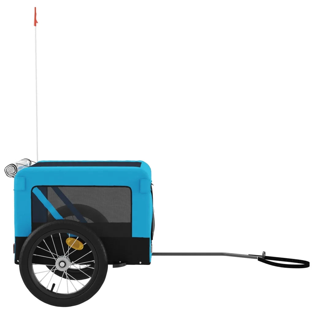 Rimorchio da Bici per Animali Blu e Nero Oxford e Ferro 93918