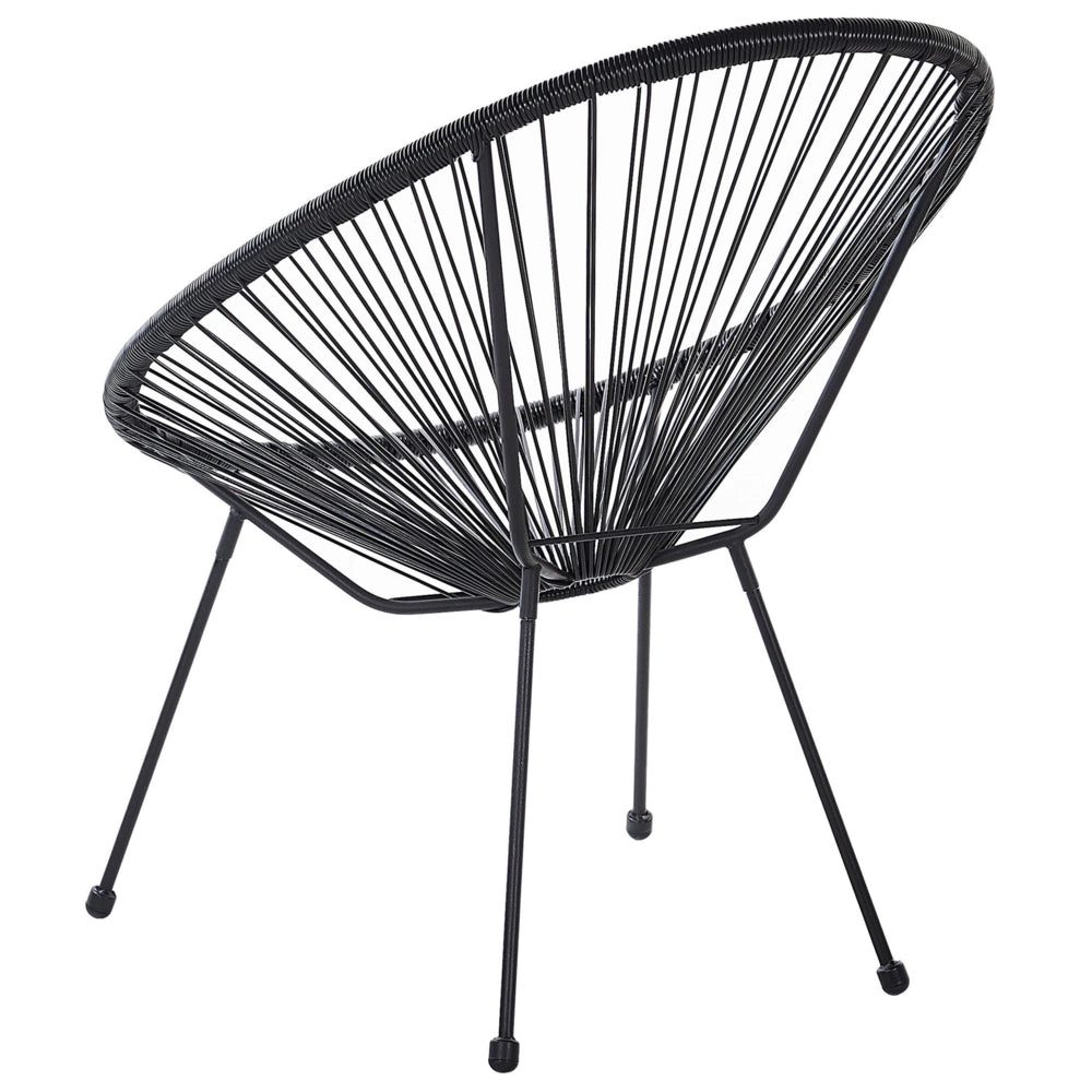 Sedia da Giardino Rattan Sintetico di colore nero Papasan stile Moderno contemporaneo esterno balcone terrazza