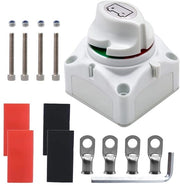 Schakelaar Accu-Ontkoppelingsschakelaar Premium 275A - Impermeabile - Adatto per Barche, Camper, Camion - Bianco
