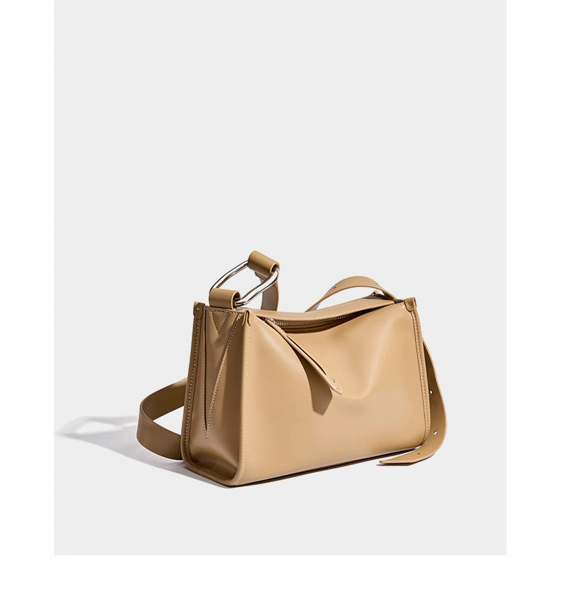 Borsa a tracolla da donna stile retr¨° in vera pelle, colore bronzo.