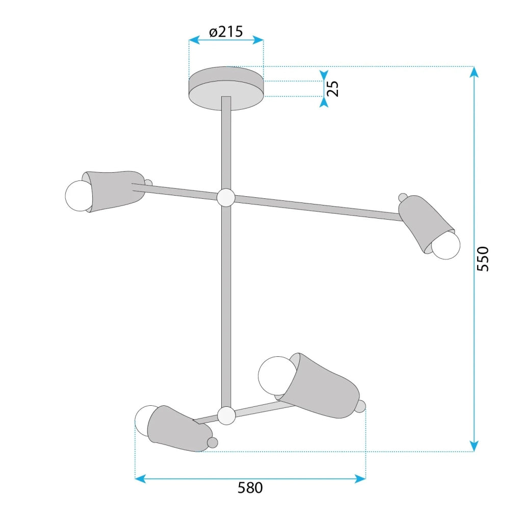 Lampada APP1708-4CP Black + Gold