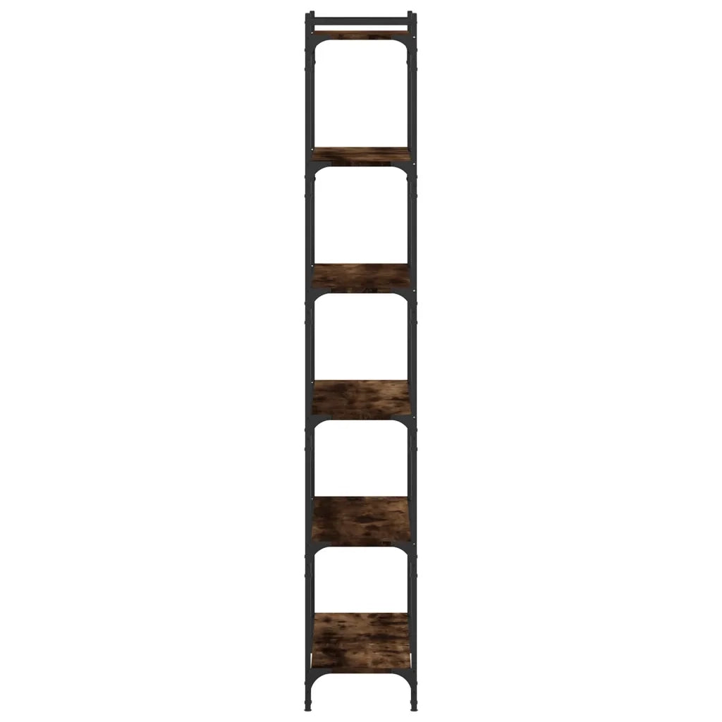 Libreria a 6 Ripiani Rovere Fumo 80x30x188 cm Legno Multistrato 837684