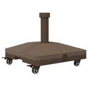 Base per Ombrellone Riempibile 45x45x39 cm fino a 20 kg per Pali da Ø2,2-3,8 cm  con Ruote Marrone