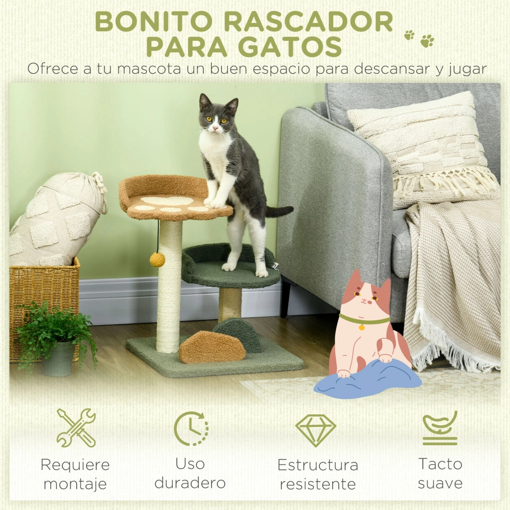 Tiragraffi per Gatti con Cuscinetto e Pallina ¨C Zephmum ¨C Multicolor 43x39x52 cm