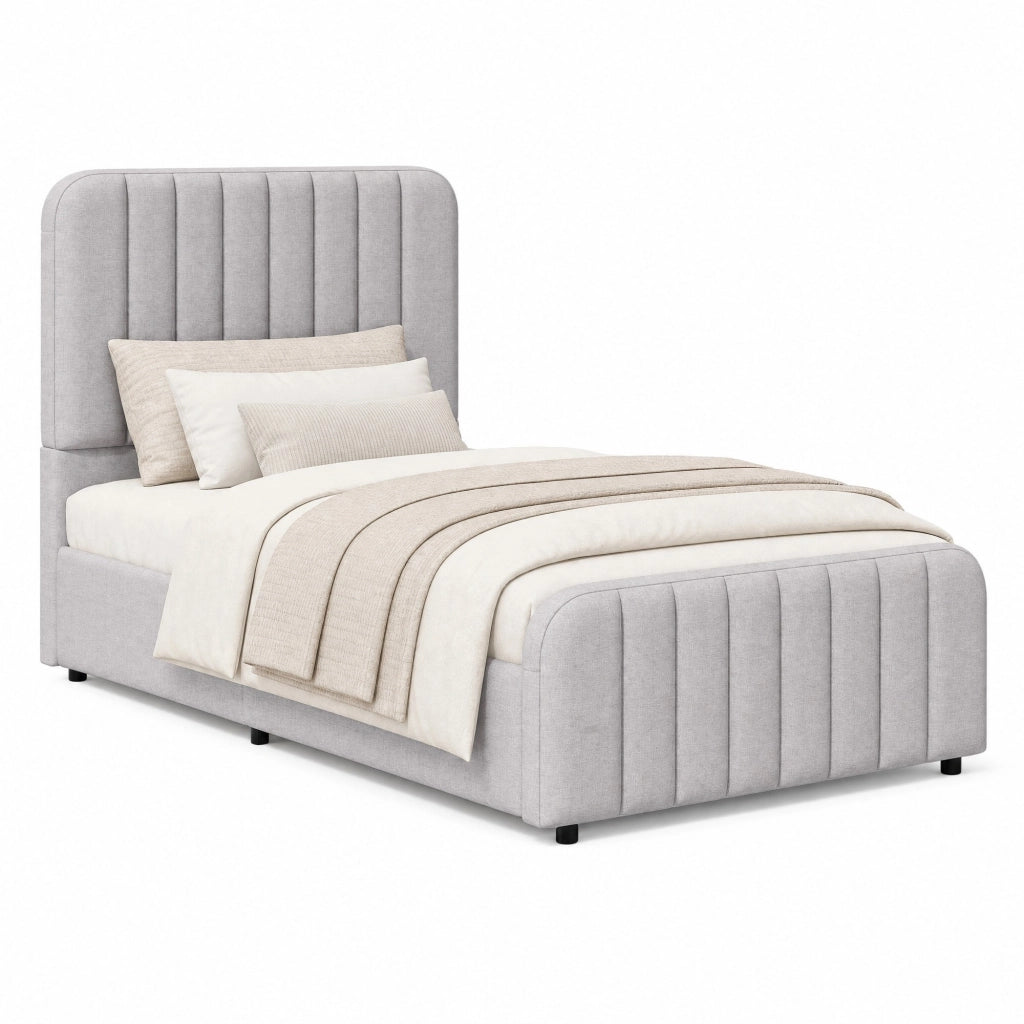 Letto singolo per bambini 90x200 cm con vano contenitore grigio