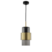 Lampada a sospensione Miele vetro fumé oro E27 150cm