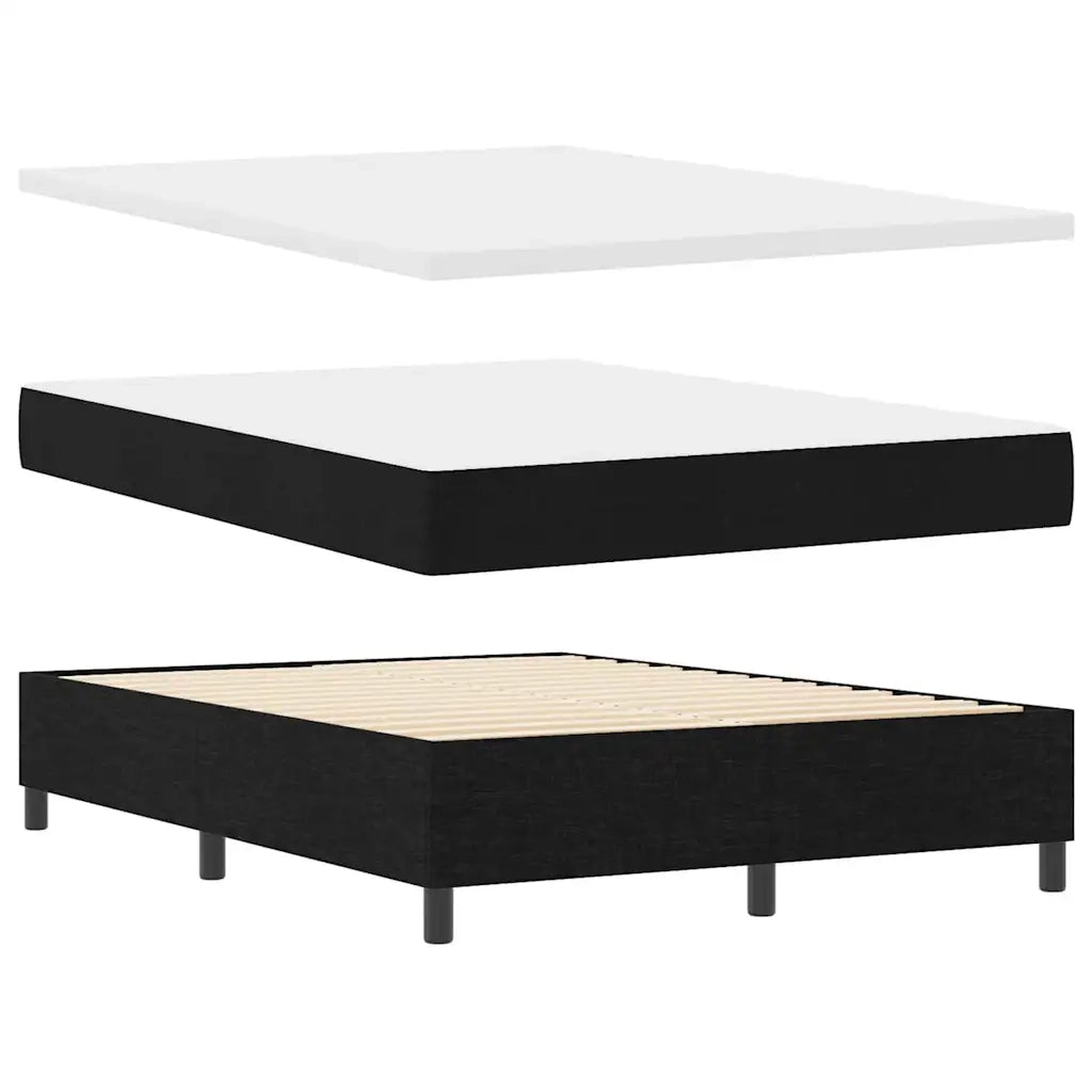 Letto a molle con materasso Nero 140 x 190 cm Tessuto 3339464