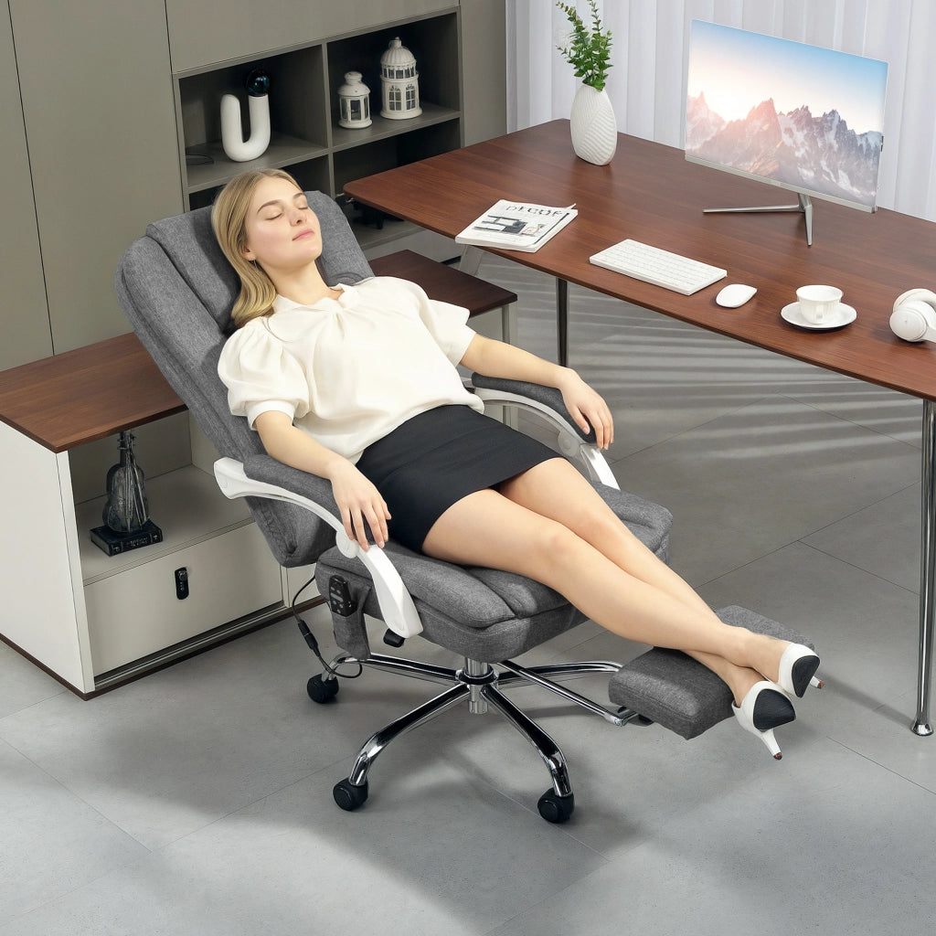 Sedia da ufficio massaggiante e riscaldante ¨C zephmum ¨C grigio 66x60x113-121cm