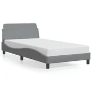 Letto singolo | Letto per adulti | Giroletto Dover Grigio Chiaro 100x200 cm Tessuto