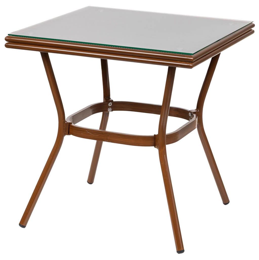 Set tavolo e 2 sedie marrone, tavolo: 70x70x72. sedia (2): 55x58x88