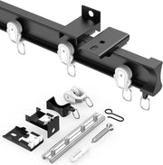 Allestimento plus - Railing per tende in alluminio flessibile per installazione a soffitto o parete (406,4 cm) - Railing per tende con capacità elevata, nero, installazione semplice