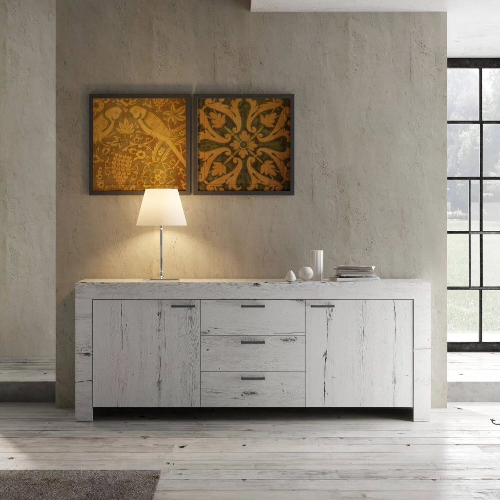 Mobile Buffet in Melaminico 210x43x86cm TFT Neve Rovere Neve