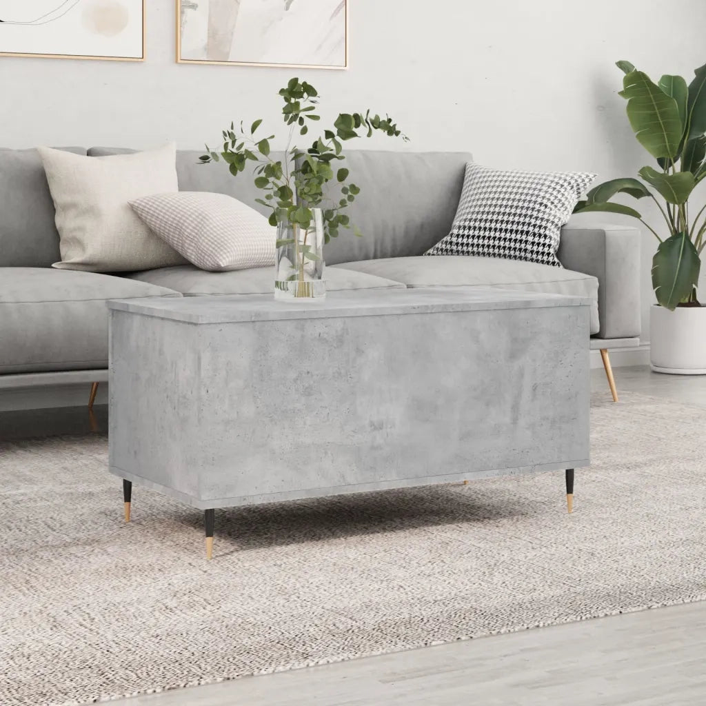 Tavolino salotto | Tavolino da caff¨¨ | Tavolino da Soggiorno Grigio Cemento 90x44,5x45 cm Legno Multistrato