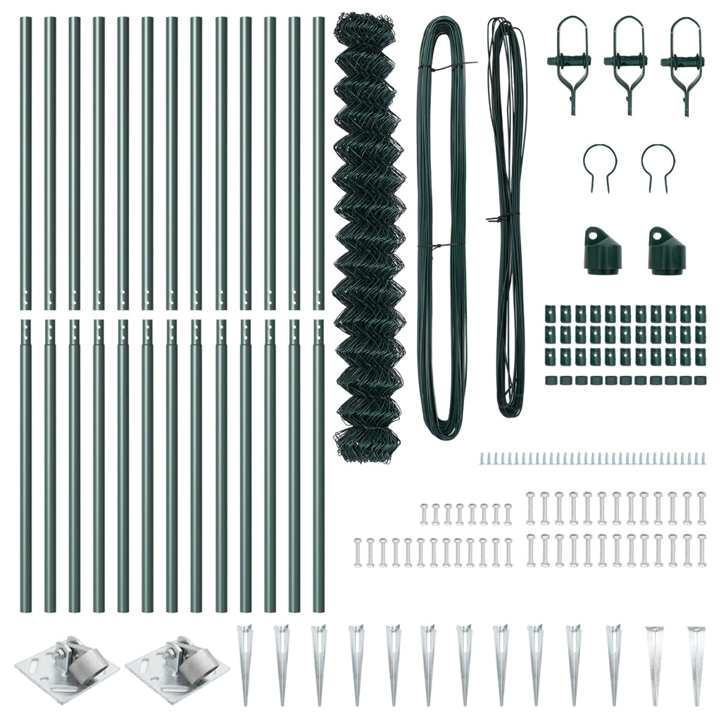 Recinzione a Maglie Set di 2 Verde Metallo 1.5 x 25 m
