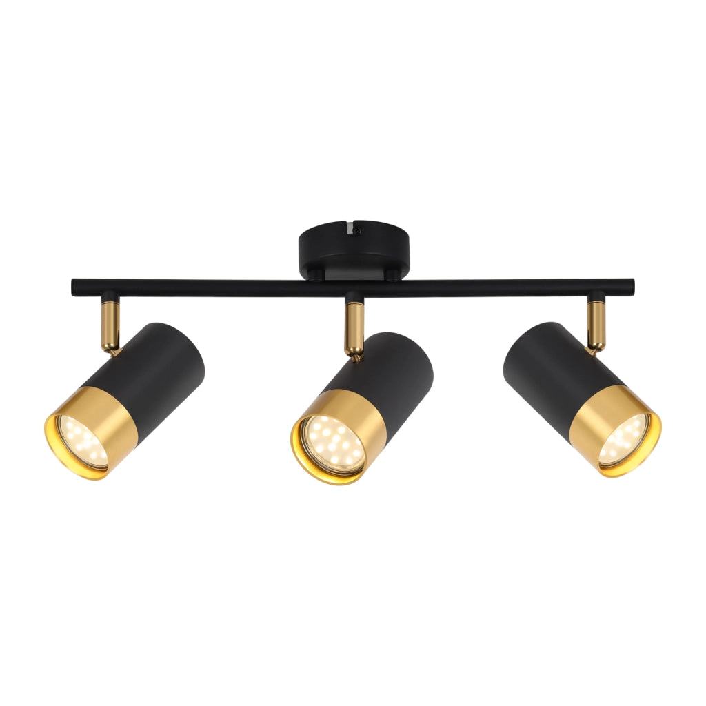 ZMH Faretto da soffitto 3 fiamme GU10 nero oro moderni per soggiorno