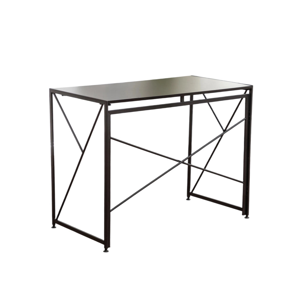 Scrivania pieghevole 99x50x75 cm in MDF nero， salvaspazio