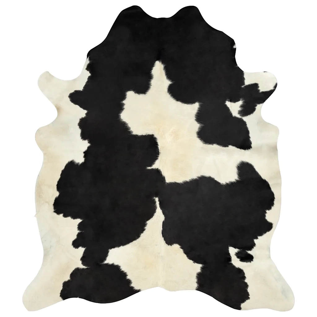 Tappeto del soggiorno | Tappeto in Vera Pelle Bovina Bianco e Nero 150x170 cm