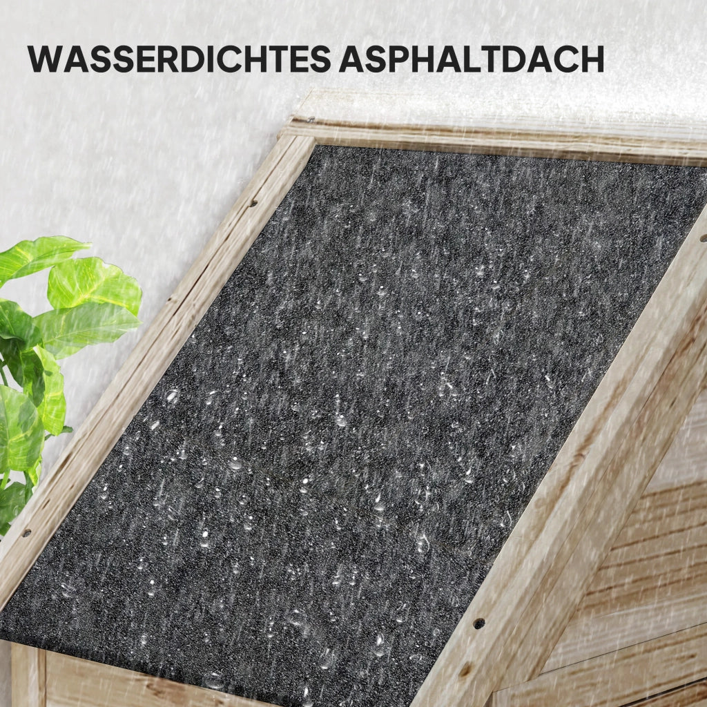 Capanno da giardino con 4 ripiani ¨C zephmum ¨C legno, tetto in asfalto, marrone chiaro, 80x49x170 cm