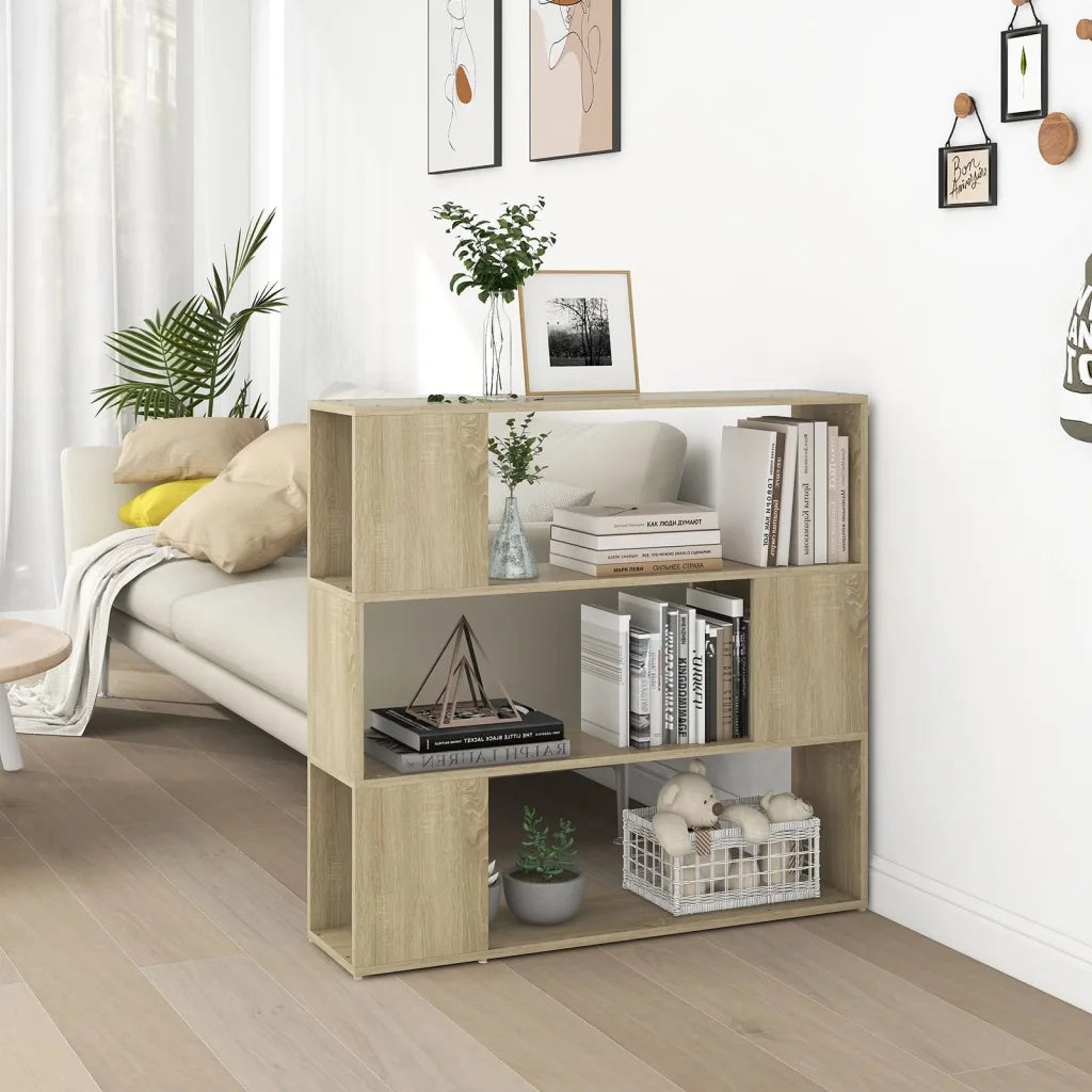 Libreria Divisorio-Scaffale per Libri-Mobile di Stoccaggio Rovere Sonoma 100x24x94 cm