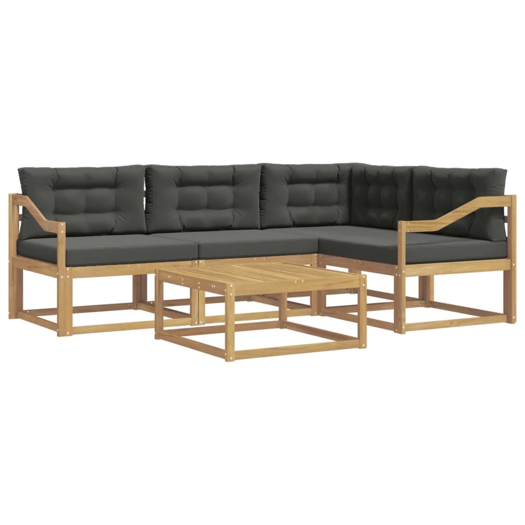 Set di divani da esterno 5 pz Bianco e Antracite Poliestere 3386426