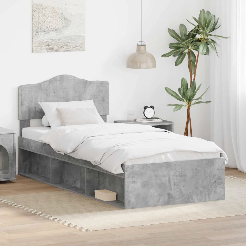 Struttura del letto Calcestruzzo 90 x 200 cm Pino massello 3412946