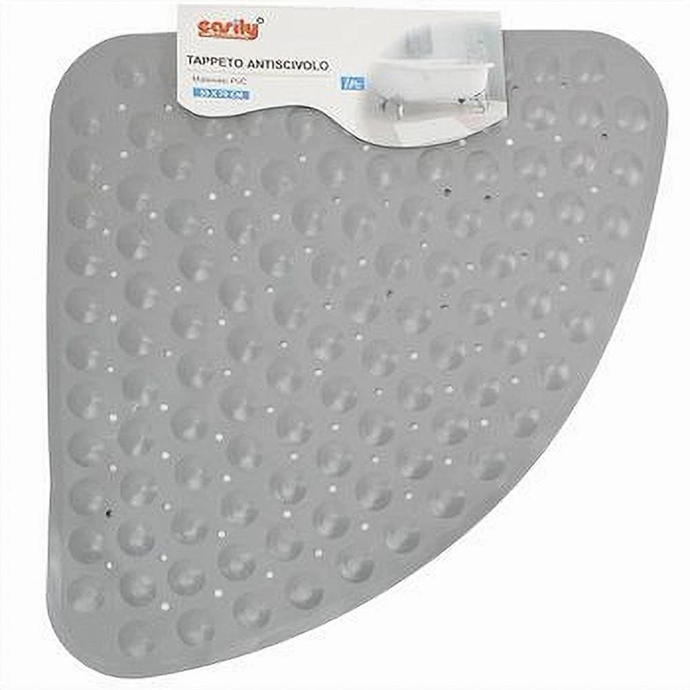 Trade Shop - Tappeto Pvc Antiscivolo Triangolare Grigio Per Vasca Bagno Doccia 50x70 Cm 79737 -