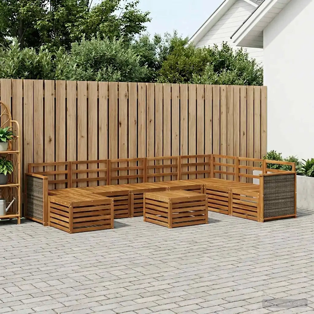 Set di divani da esterno 7 pcs Naturale 3384735