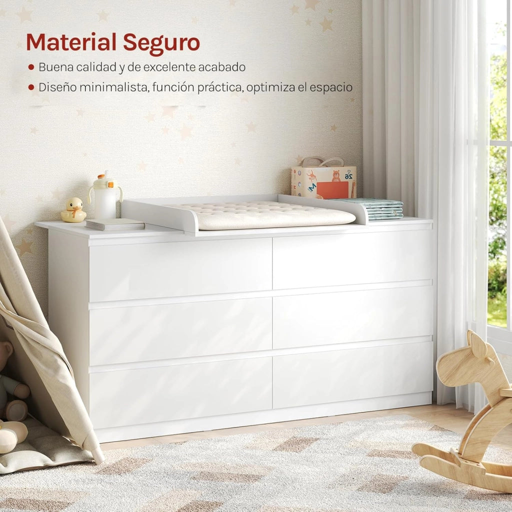 Fasciatoio Neonato, Fasciatoio Universale per Cassettiera con 3 Bordi Rialzati, Profondità Regolabile 47-50 cm, in MDF, 160x80x10 cm (80x80 cm per Bambini)