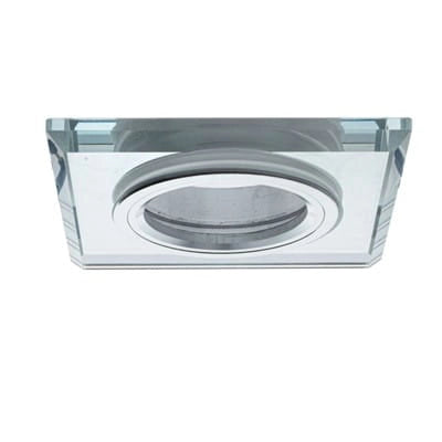 Faretto incasso quadrato vetro cromo GU10 35W Eko-Light
