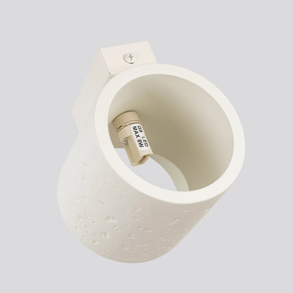 Applique industriale beige cemento cilindro su/giù G9 Pure Lume