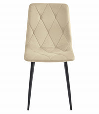 Sedia da pranzo Valora Tyra in velluto beige chiaro con gambe nere x4