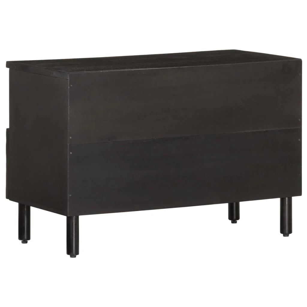 Mobile TV multimediale mensola TV credenza TV sala da pranzo soggiorno camera da letto 70 x 33 x 46 cm legno massello di mango nero 02_0026184