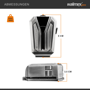 Porta macchina fotografica da cintura, Gancio e Clip a V, Piastra a sgancio rapido compatibile con Arca-Swiss, max 5 kg, per cinghie larghe fino a 50 mm
