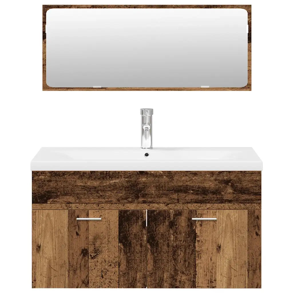 Set Mobili da Bagno 3 pz Legno Antico in Legno Multistrato 3328911